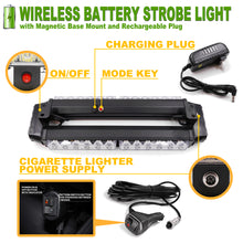 Load image into Gallery viewer, Wireless Rechargeable Battery 14.5" LED Rooftop Double Side Strobe Light Bar