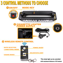 Load image into Gallery viewer, Wireless Rechargeable Battery 14.5" LED Rooftop Double Side Strobe Light Bar