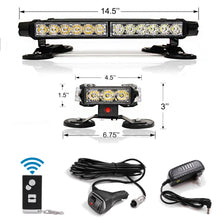 Load image into Gallery viewer, Wireless Rechargeable Battery 14.5" LED Rooftop Double Side Strobe Light Bar