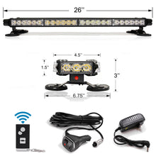 Load image into Gallery viewer, Wireless Rechargeable Battery 26" LED Rooftop Double Side Strobe Light Bar