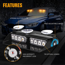 Load image into Gallery viewer, 2 in 1 16 LED Strobe Light Bar for Interior Roof Dash Windshield