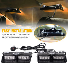 Load image into Gallery viewer, 2 in 1 16 LED Strobe Light Bar for Interior Roof Dash Windshield