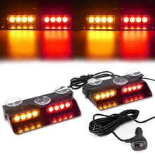 Load image into Gallery viewer, 2 in 1 16 LED Strobe Light Bar for Interior Roof Dash Windshield