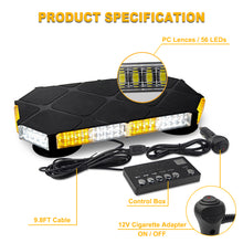 Load image into Gallery viewer, 56 LED Rooftop Strobe Light Bar with Controller Magnetic Base