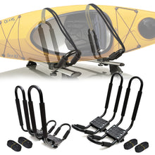Load image into Gallery viewer, 2 Pair Steel Kayak Carrier J Shape Roof Rack Top Mounting Set