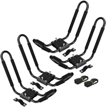 Load image into Gallery viewer, 2 Pair Steel Kayak Carrier J Shape Roof Rack Top Mounting Set