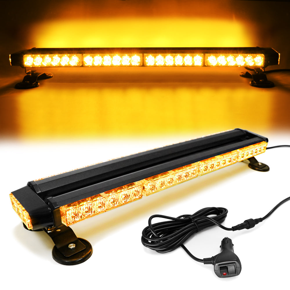 Berri Symphony vigtigste FOXCID Red Blue 26" 54 LED Emergency Warning Security Roof Top Flash Strobe  Light Bar with Magnetic Base, for Plow or Tow Truck Construction Vehicle
