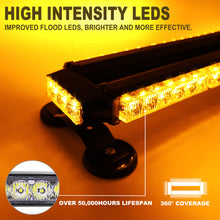 Load image into Gallery viewer, 30 LED 14.5&quot; Double Side Roof Top Strobe Light Bar with Magnetic Base
