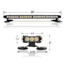 Load image into Gallery viewer, 54 LED 26" Double Side Roof Top Strobe Light Bar with Magnetic Base