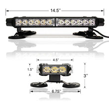 Load image into Gallery viewer, 30 LED 14.5" Double Side Roof Top Strobe Light Bar with Magnetic Base