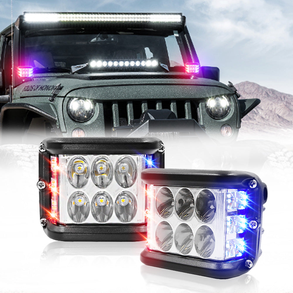 Side Shooter, LED Pods Light 4 inch Off Road Strobe light – FOXCID