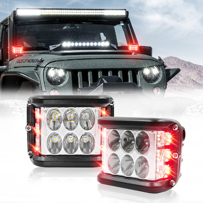 Side Shooter, LED Pods Light 4 inch Off Road Strobe light