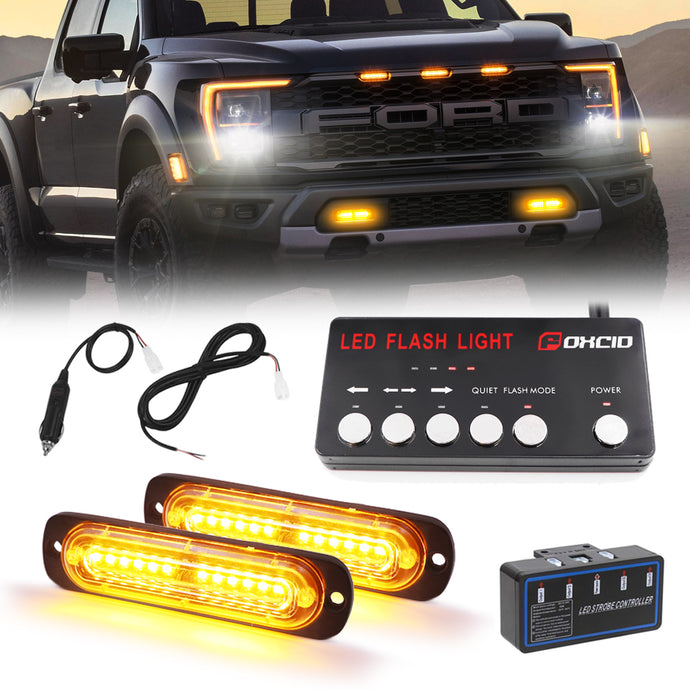 Grille & Surface Mount Strobe Light Ultra Slim - Set of 2