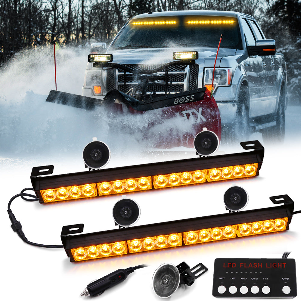 BooYu 2-in-1 LED Emergency Strobe Light Bar With Digital Controller - Super Bright Green/White Warning Lights For Trucks, Fire, Police & Safety Vehicles - View #2
