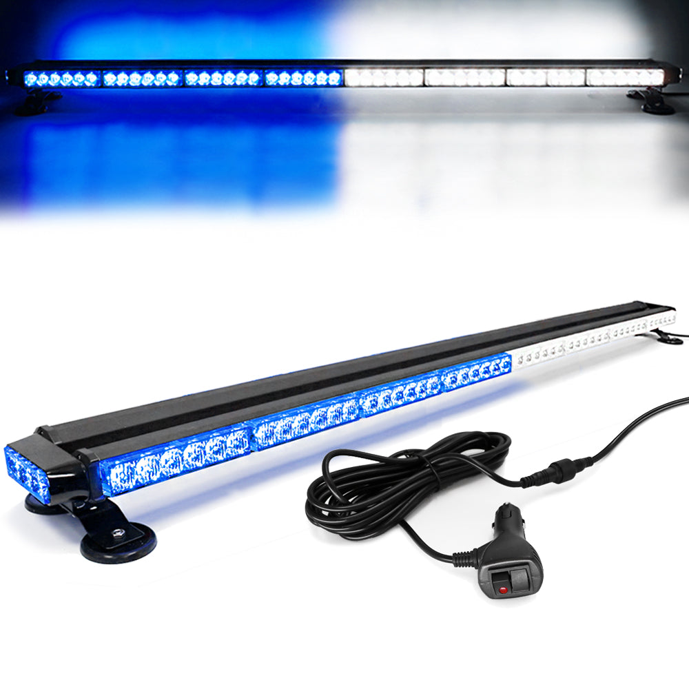 102 LED 48 Double Side Roof Top Strobe Light Bar with Magnetic Base FOXCID